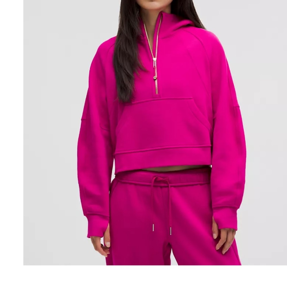 Lululemon Athletica Ripened Raspberry Cropped Scuba Hoodie